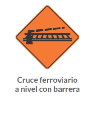 Cruce ferroviario a nivel con barrera