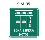 ZONA DE ESPERA ADELANTADA DE MOTOS EN INTERSECCIÓN – CON CARRIL EXCLUSIVO Y GIRO PERMITIDO